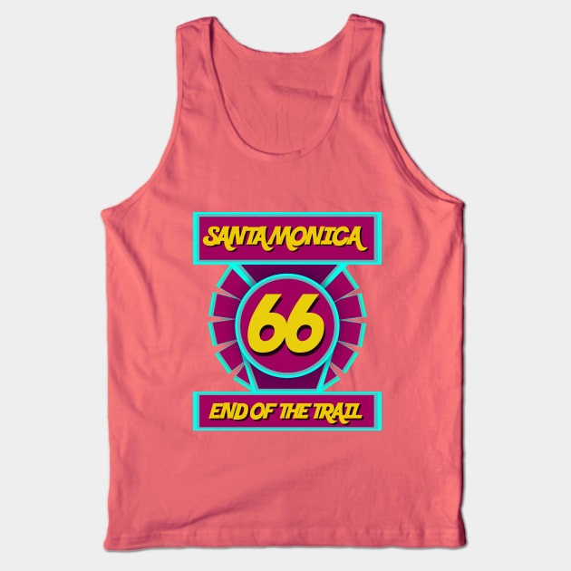 Route 66 - end of the trail Santa Monica Tank Top by ArteriaMix